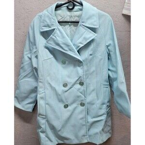 Vintage Coat 70s‎ Retro Teal Pattern Jacket Sz M USA